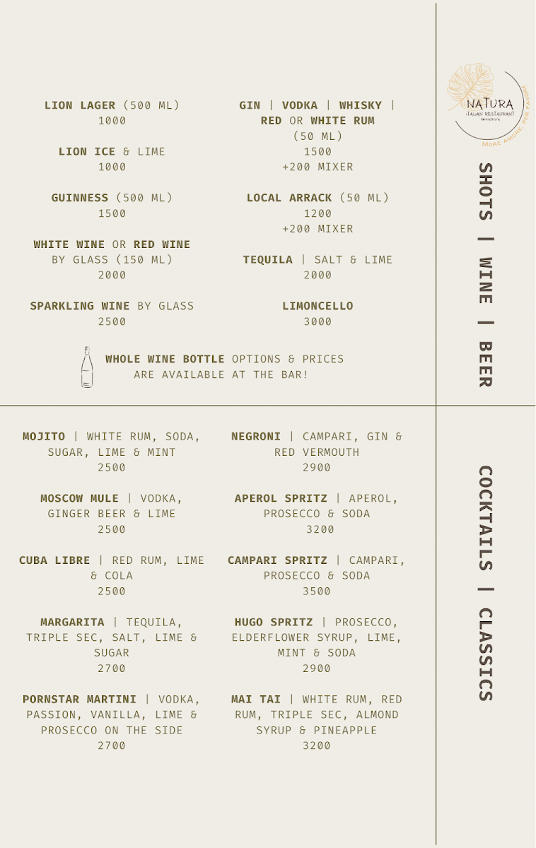 Menu Natura Italian Restaurant-1