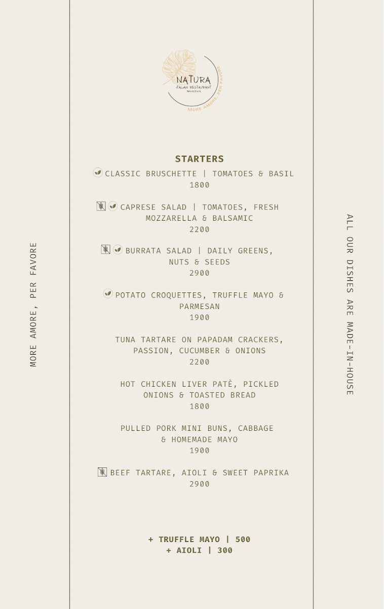 Menu Natura Italian Restaurant-7
